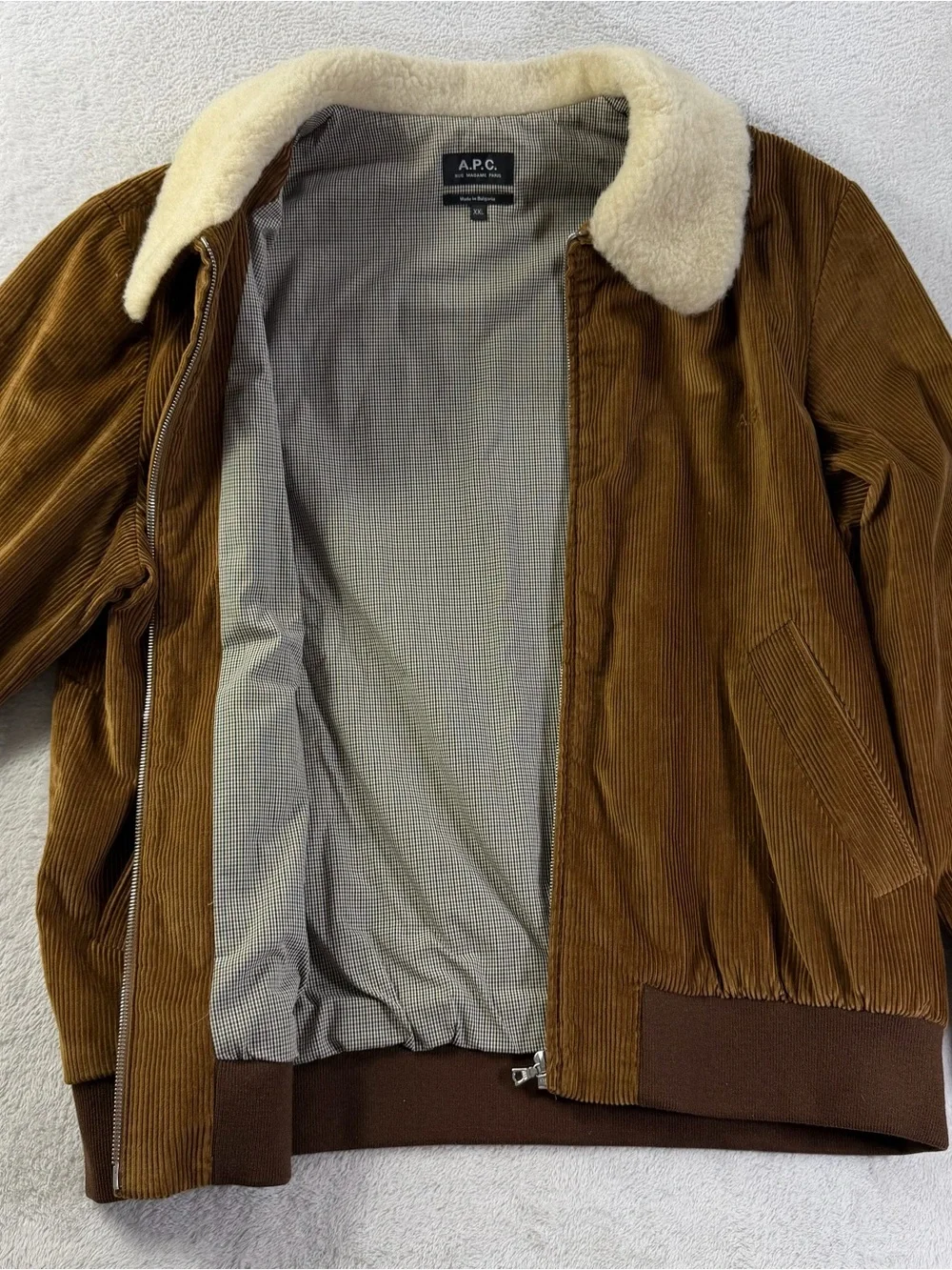 A.P.C. Paris Gilles Corduroy Sherpa Collar Bomber Jacket XXL Fits Men’s US XL